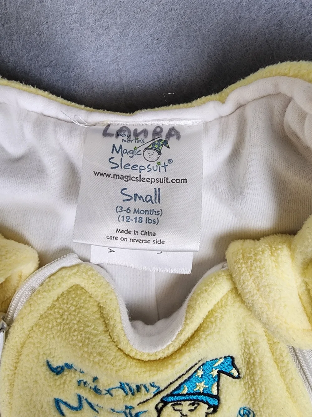 Baby Merlins Magic Sleep Suit 3-6 Months Yellow Cozy Security Puffy Double Zip